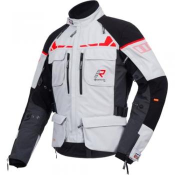 Giacca Rukka Ecuado-R tessile per moto Nero Grigio Rosso 52