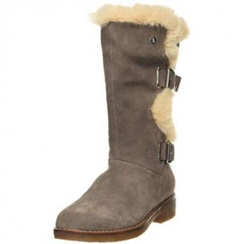 Hush Puppies Women's Megan Grey Suede Mid Calf Boots