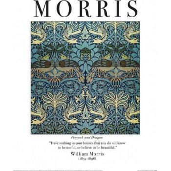 William Morris Pauw en Draak Wanddecoratie 40cm x 40cm