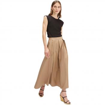 Motivi Falda Midi Acampanada – Algodón y Pliegue de Fuelle
