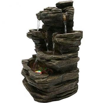 Piedra Gris Zen Light – Fuente de Interior Iluminada