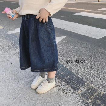 Loose Fit Denim Wide-Leg Pants for Girls