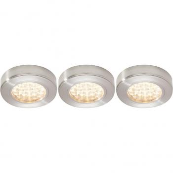 NxtGen 1.8W Warm White Brushed Nickel Under-Cabinet LED Pack – 3 Pieces