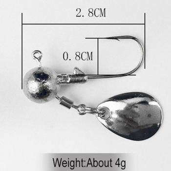 Lote de 5 Ganchos de pesca metal Spinner cabeza 2g-4g para suave señuelo acero carbono
