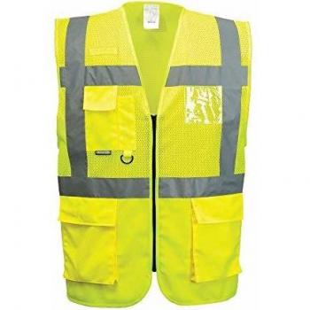 Portwest Madrid Chaleco de Malla, Talla M, Color Amarillo, C496YERM