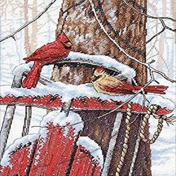 Colorful Cardinals on a Sleigh