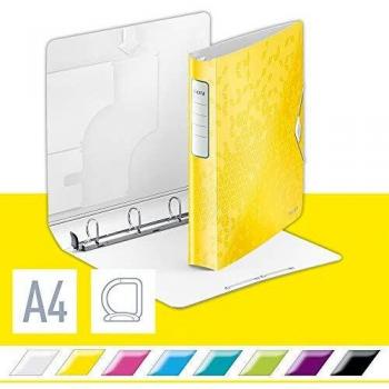 Leitz 30 mm Classeur 4 anneaux Jaune WW O P Active SoftClick