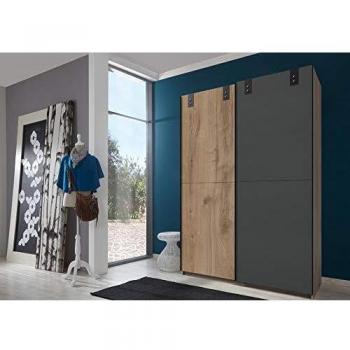 Armoire chêne poutre 2 portes coulissantes graphite