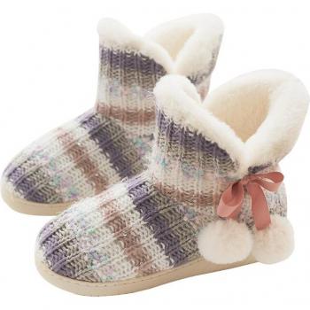 Chaussons colorés avec nœud pour dames