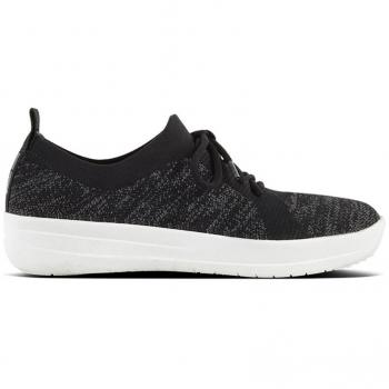 Fitflop Damen Überknit Gymnastikschuhe, Schwarz, 38.5 EU