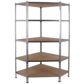 Simonrack Étagère 5 niveaux en métal, 180 × 90 × 50 cm – finition galva et bois, sans vis