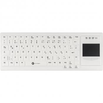 GETT Cleantype Xtra Touch Protect Silikontastatur TKL mit Touchpad USB weiß IP68 desinfizierbar