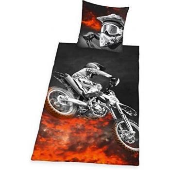 Prodotto 4859214050 di Herding, parure da letto con motivo Motocross, in microfibra, 200x135 cm