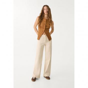 Stradivarius D77 Gerade Jeans in Ecru 36