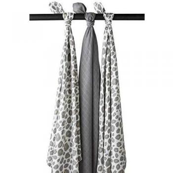 Meyco Swaddle Pucktuch 3er Set 120x120cm Grau