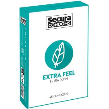 Secura Kondome Extra Feel gefühlte Kondome, Packung mit 48 St., Kondome für das pure Naturgefühl, extra dünne Kondome für mehr Gefühl