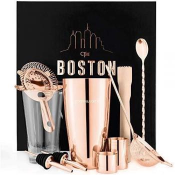Cocktail Shaker Set with Muddler Jigger Hawthorne Strainer