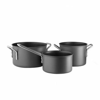 Dura Line Edelstahl‑Schwarz Topfset Eva Solo – 3‑teil, verschleißfest