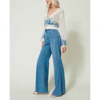 Vaqueros de mujer TWINSET con diseño acampanado y botones