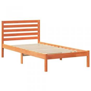 Cama con cabecera 90 x 200 cm color marrón
