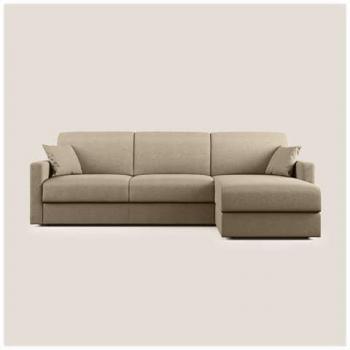 Chris Letto Angolare con Penisola – Microfibra Smacchiabile T11, 140×197 cm, Tortora