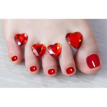 Séparateurs d'ongles à effet floral en gel de silice – Pack 8 pièces, cœur rouge inclus