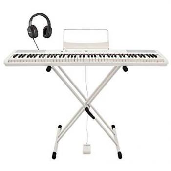 Piano Numérique SDP-2 avec Support et Casque Blanc