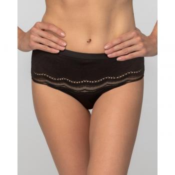 Culotte midi noire en dentelle et microfibre Secret Comfort Playtex