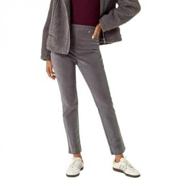 Women's Grey Corduroy Stretch Trousers – 20