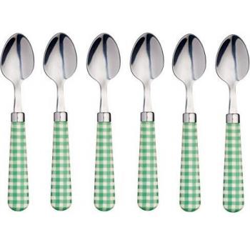 KitchenCraft Gingham-Patterned Stainless Steel Teaspoons, 15.5 cm