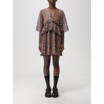 GANNI Multicolor Leopard Print Mini Dress Size L