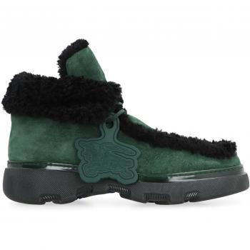 Burberry Green Shearling Minnie Sandals for Men, Size 11 US