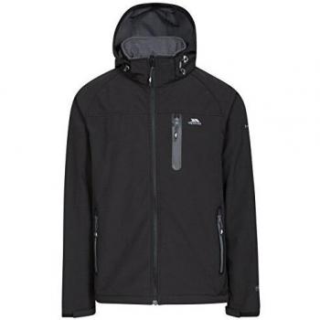 Trespass Black Softshell Jacket with Hood, Men's X-Small