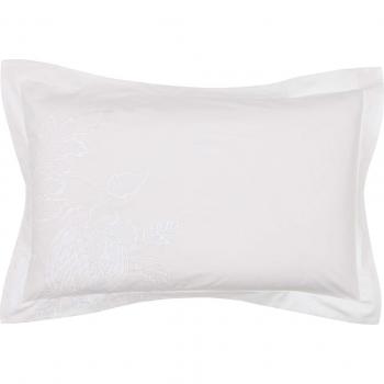 'Cantaloupe Embroidered' Cotton Oxford Pillowcase