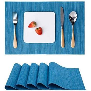 Myir JUN Sets de Table Tissés 30x45cm Bleu