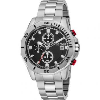Roberto Cavalli Sportliche Herrenuhr Edelstahl
