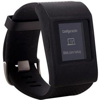 Tapa Premium de Reemplazo para Fitbit Surge – Cubierta Gold Flower (Negro)