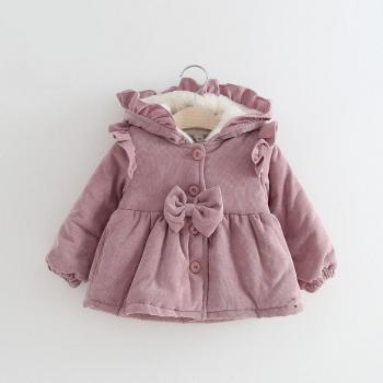 Winter Warm Bow Jacket for Little Girls