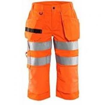 Pantaloni da sicurezza femminili corti, visibilità elevata, arancione brillante, taglia XL – serie 7139