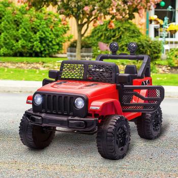 Children's Electric SUV Vehicle Toy Car with Red Exterior, 12V, and Remote Control