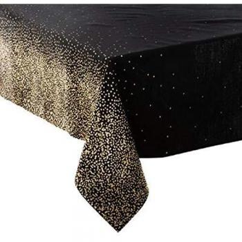 Table Nappe Noël en Polyester Noir – Dimension 240×140 cm