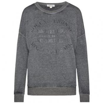 Sweater SOCCX, Damen, blau, Ausbrenner-Effekte, XXL
