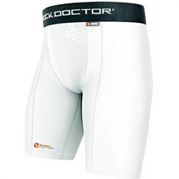 Shock Doctor Herren-Tiefschutz-Short mit Schutztüte, ohne Cup – Weiß, S