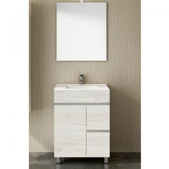 Mobile Lavabo e Specchio Isquia Allstone – Bianco Nordico