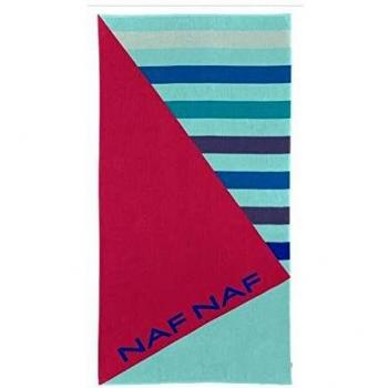 Serviette de plage grand format 80 x 160 cm en coton avec motif CLEY par Naf Naf