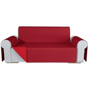 Tapa Sofá de 2 Personas, Estilo Moderno, Rojo, Lavable y Doble Cara