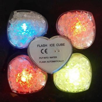 6pcs Glowing Pink Ice Cubes with Flashing Sensor for Wine Glasses