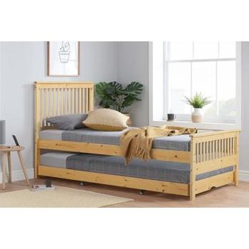 Birlea Buxton Premium Pine Guest Bed Bundle – Two Nimbus Mattresses (Brown)