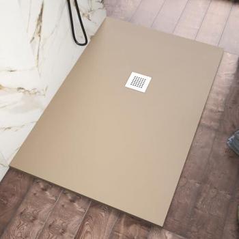 Receveur de Douche en Pierre Marbrée Marron 80x110cm 2,4cm Modèle Kos
