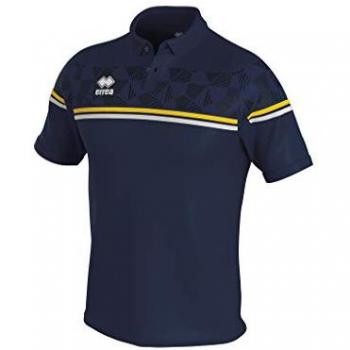 Errea Dominic Unisex Poloshirt Marineblau/Gelb/Weiß 4XL